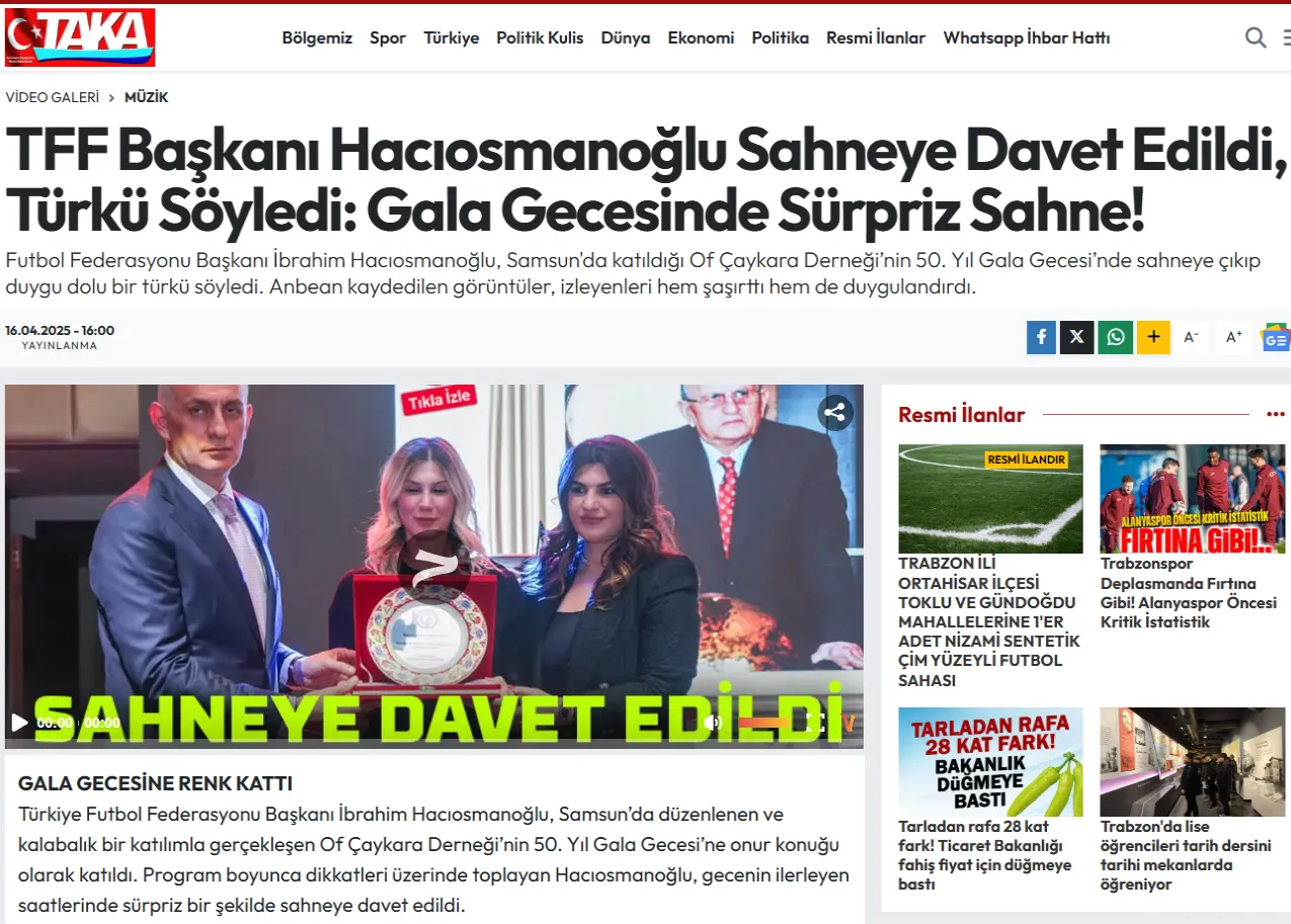 OF ÇAYKARA DERNEĞİ GÖNÜLLERİ BULUŞTURDU